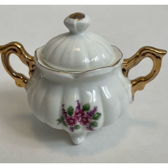 Miniature Ceramics Japan Sugar Dish with Lid - Picture 8 of 8